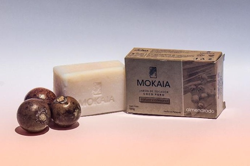 [5000196] JABÓN DE COCO PURO TOCADOR MOKAIA ALMENDRADO CAJA 100 G.