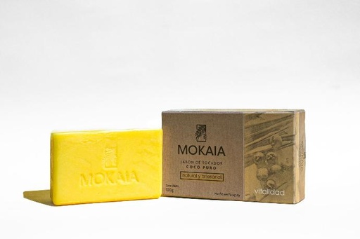 [5000200] JABÓN DE COCO PURO TOCADOR MOKAIA VITALIDAD CAJA 100 G.